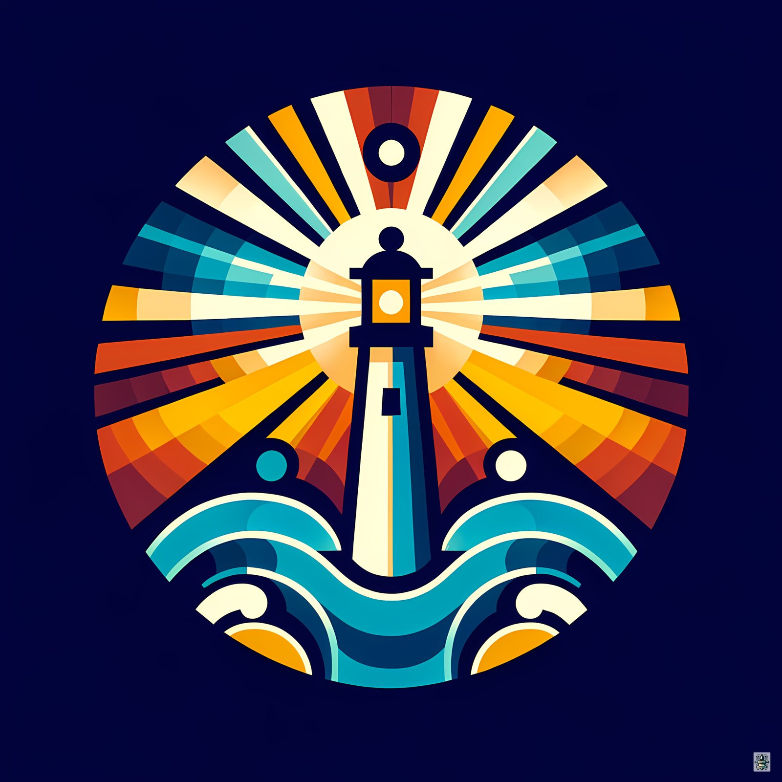 Geometric Lighthouse Sunburst