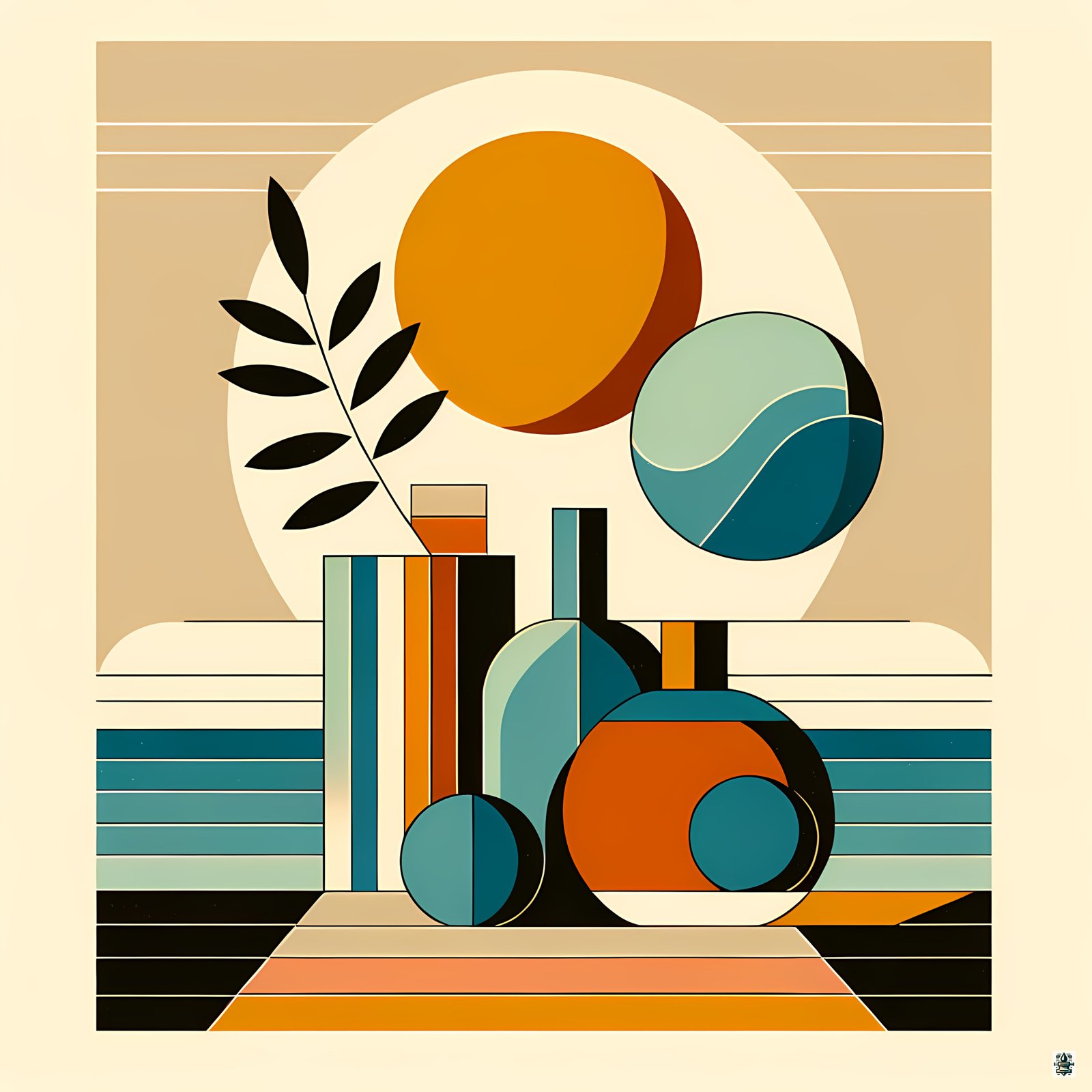 Scandi Minimal Still Life with Sun and Vases