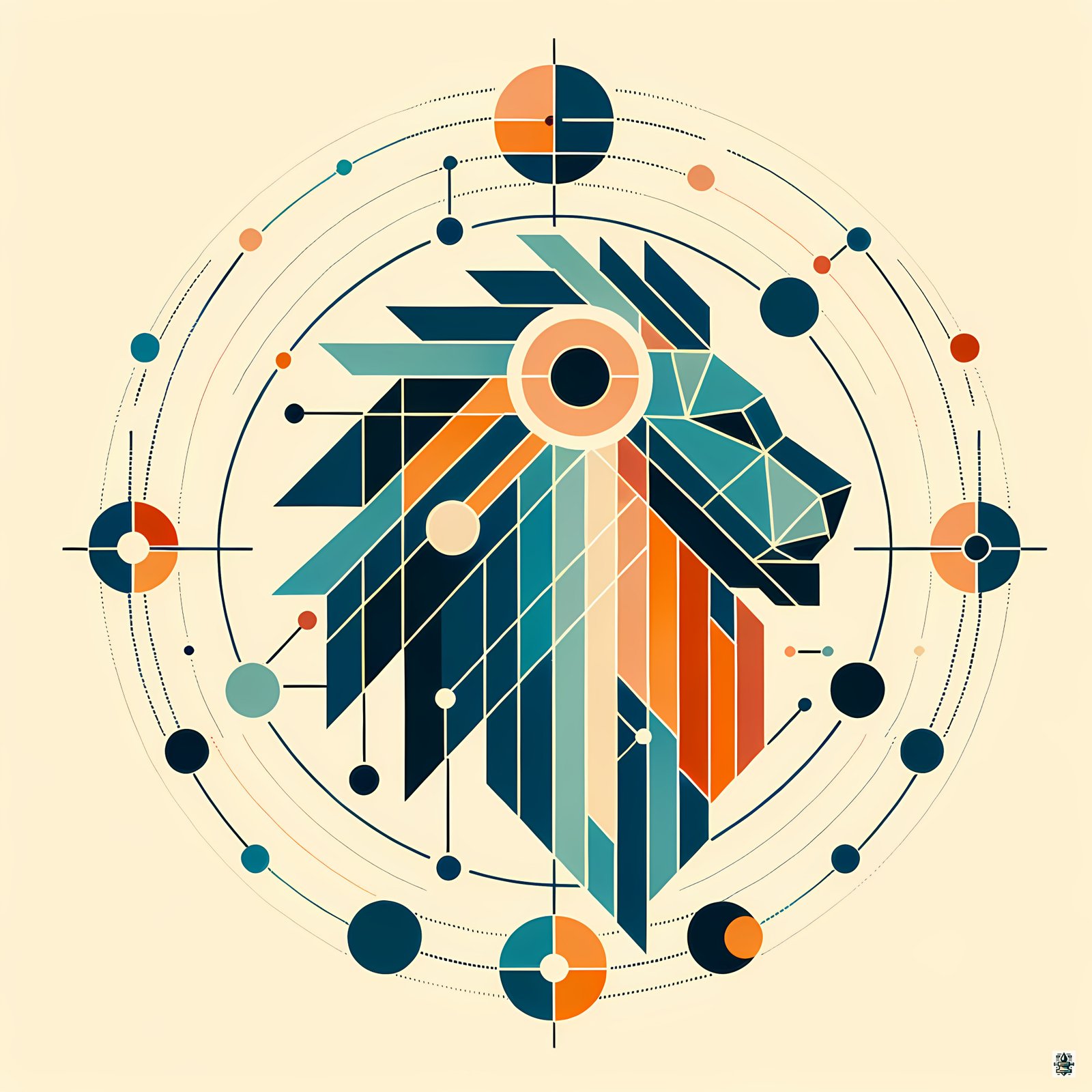 Geometric Leo Zodiac Symbol