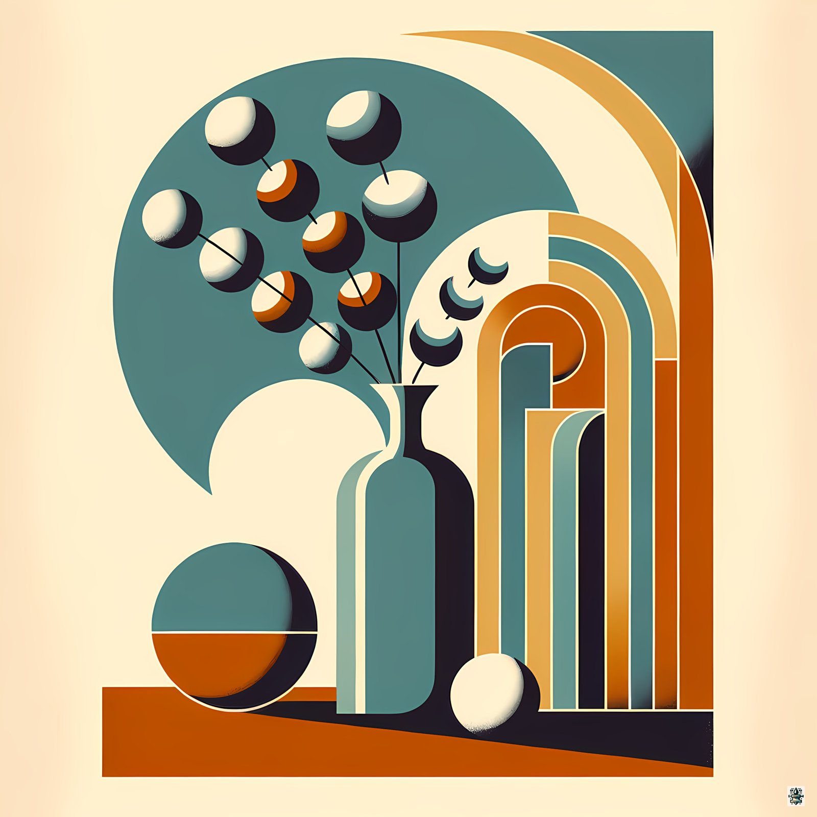 Scandinavian Geometric Vase and Arches