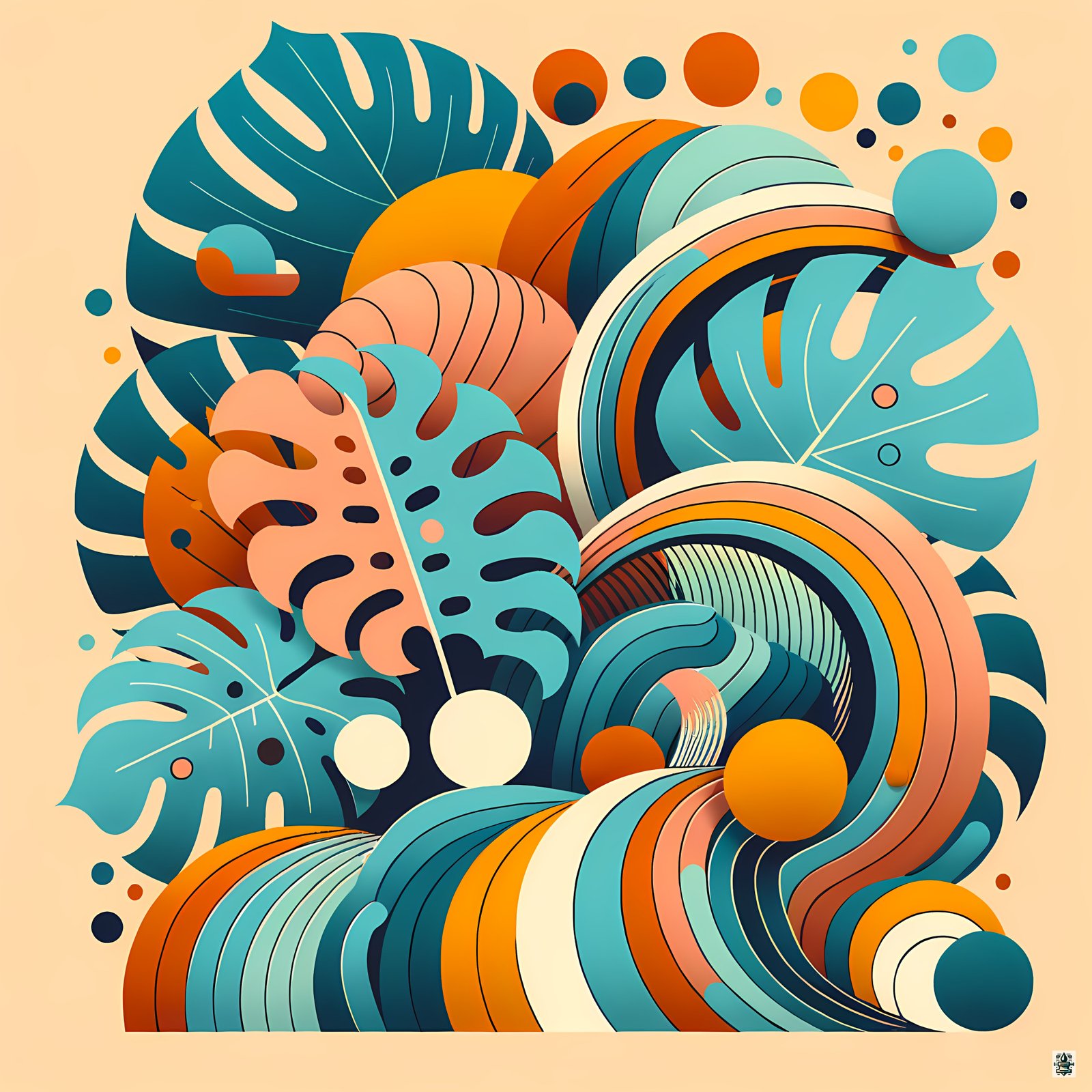 Abstract Tropical Leaf Swirls