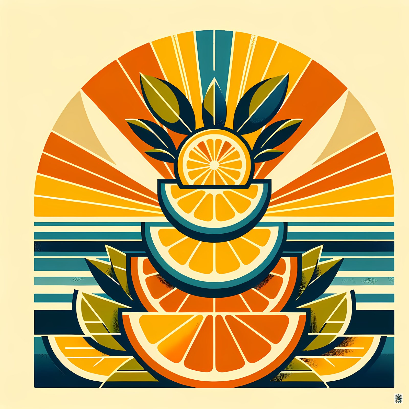 Retro Citrus Slice Stack