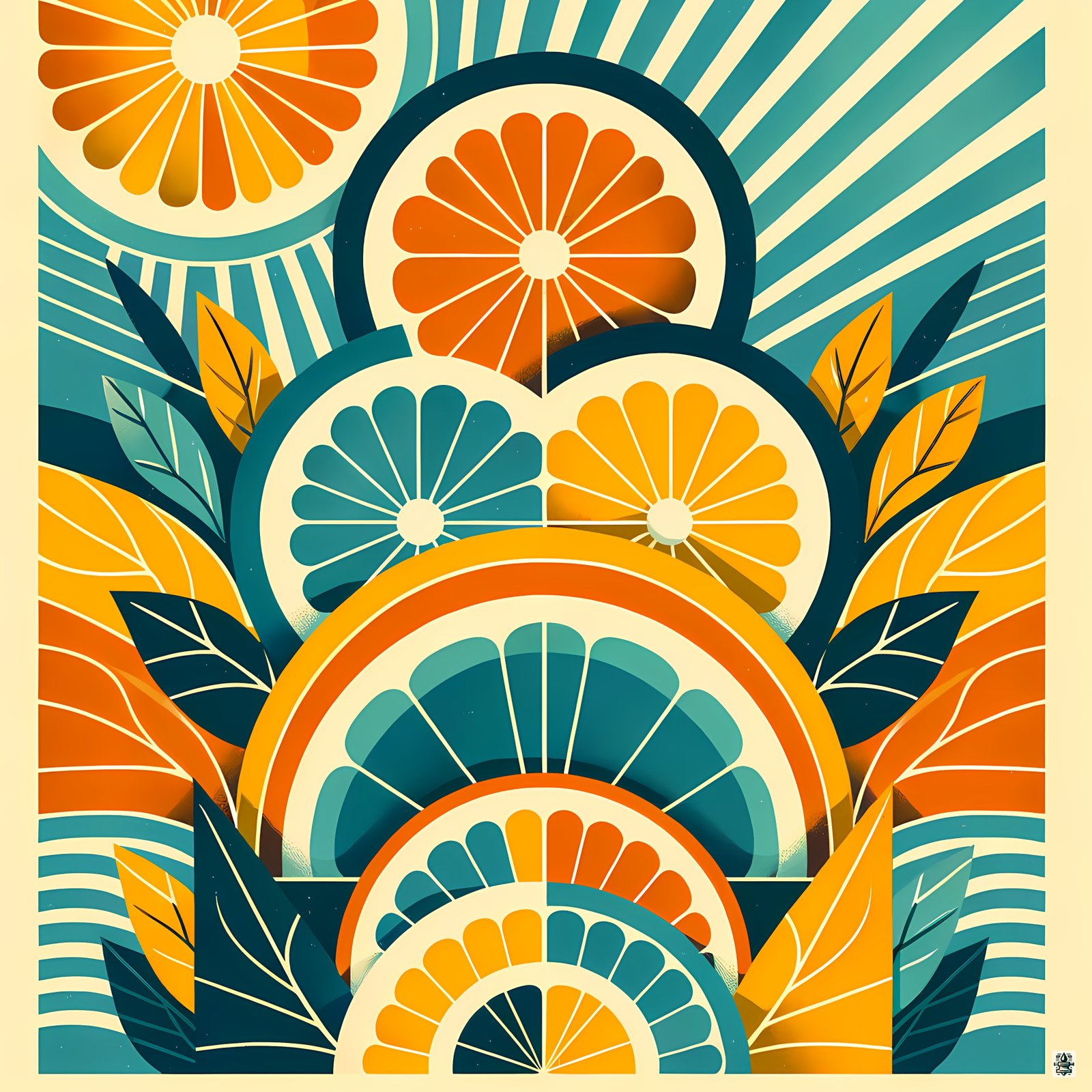 Bold Citrus Slice Illustration