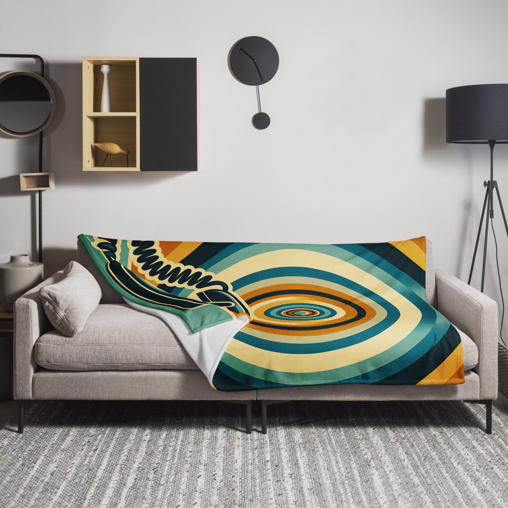 Retro Telephone with Vibrant Concentric Circles