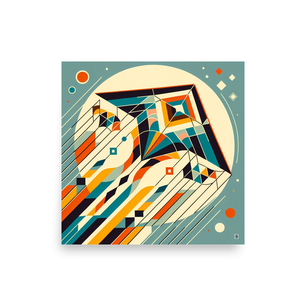 Retro Geometric Kite with Bold Colours