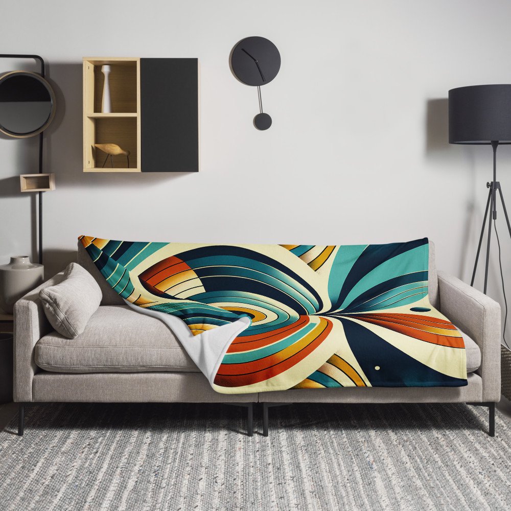 Retro Geometric Abstract in Teal and Orange