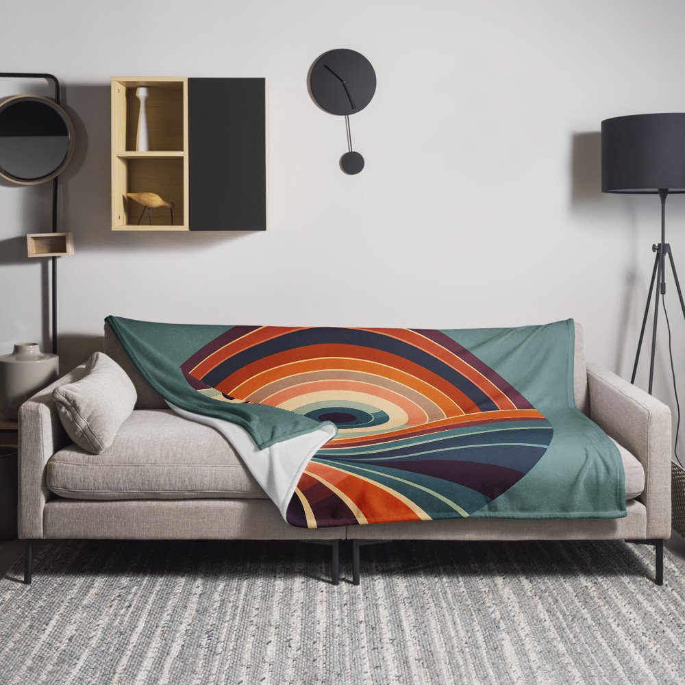 Retro Geometric Sunset Landscape