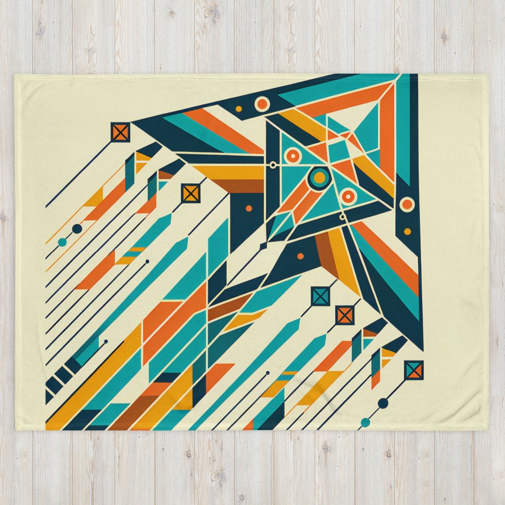 Geometric Arrow Burst in Teal and Orange
