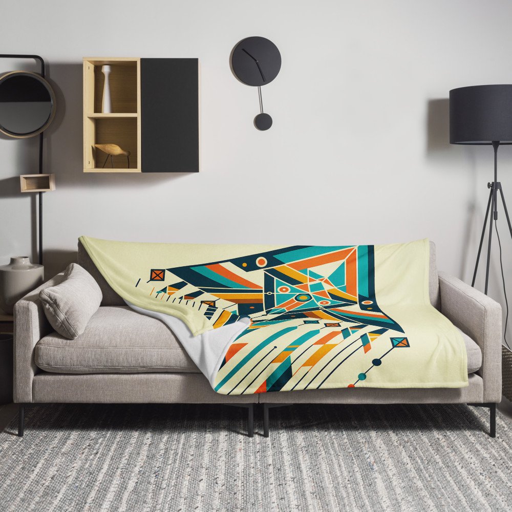 Geometric Arrow Burst in Teal and Orange