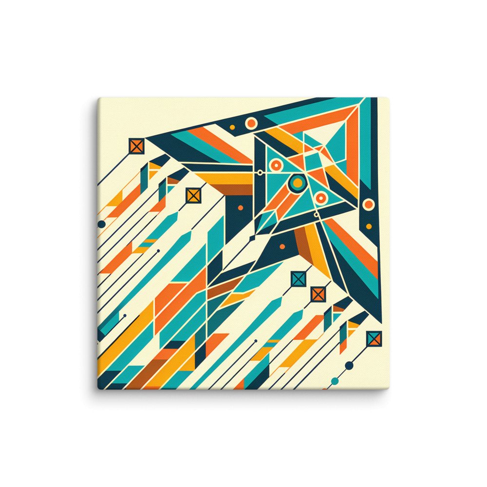 Geometric Arrow Burst in Teal and Orange