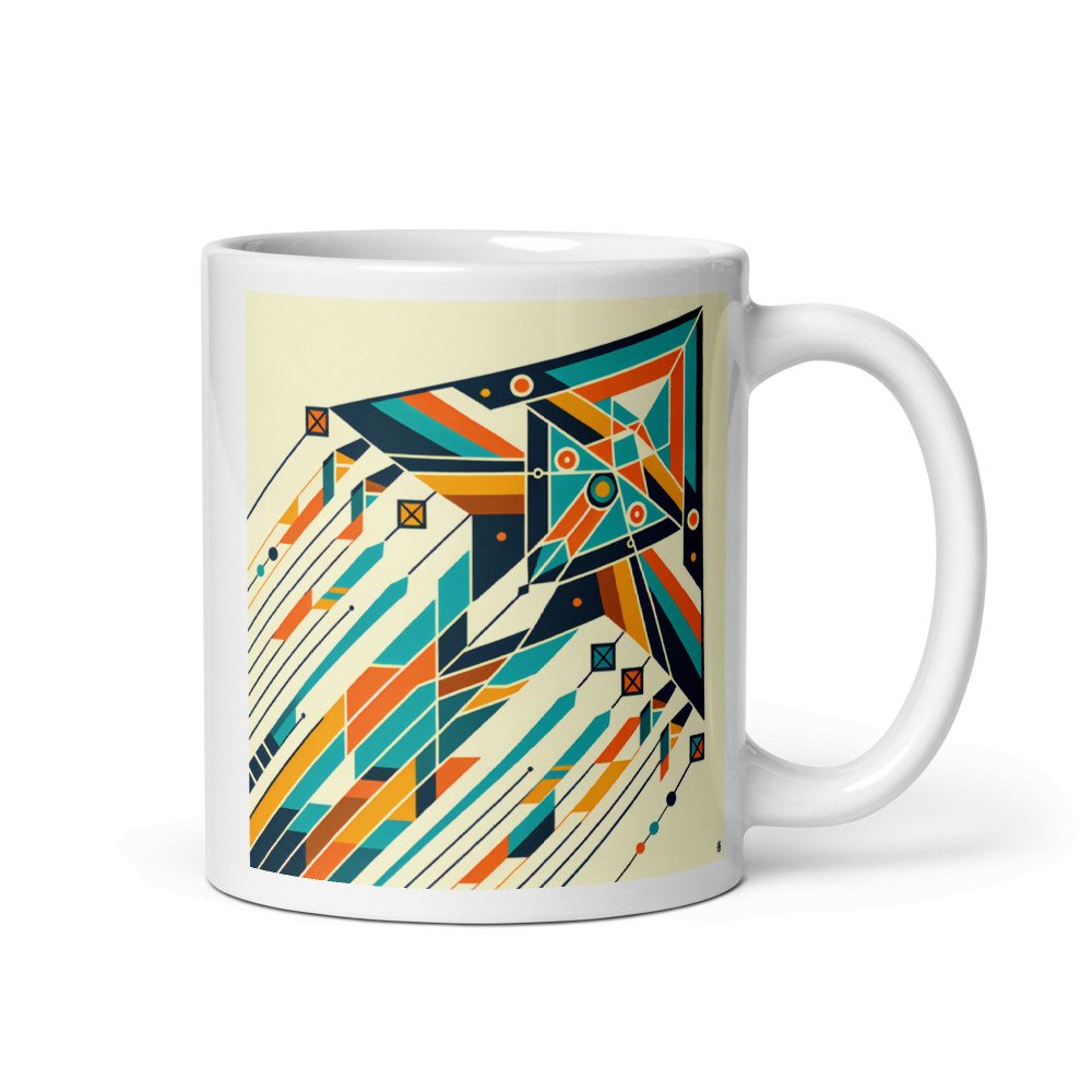 Geometric Arrow Burst in Teal and Orange