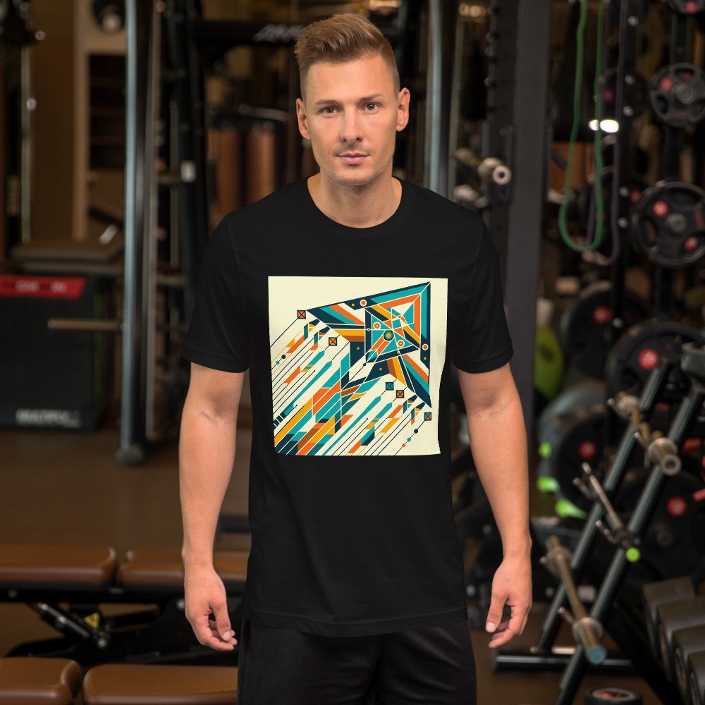 Geometric Arrow Burst in Teal and Orange