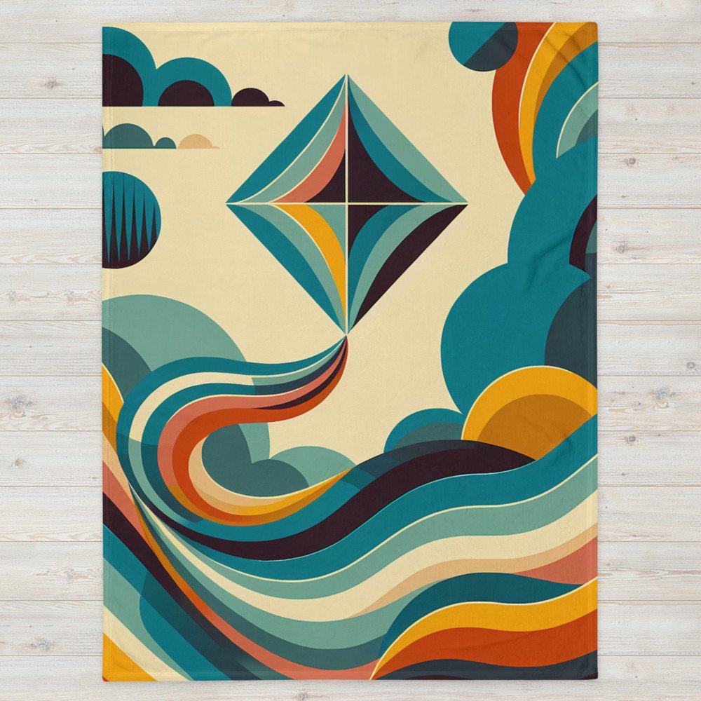 Geometric Kite Over Retro Waves