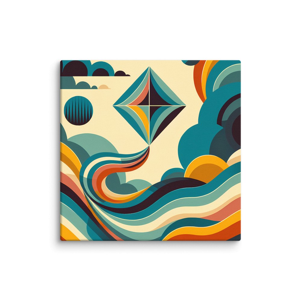 Geometric Kite Over Retro Waves