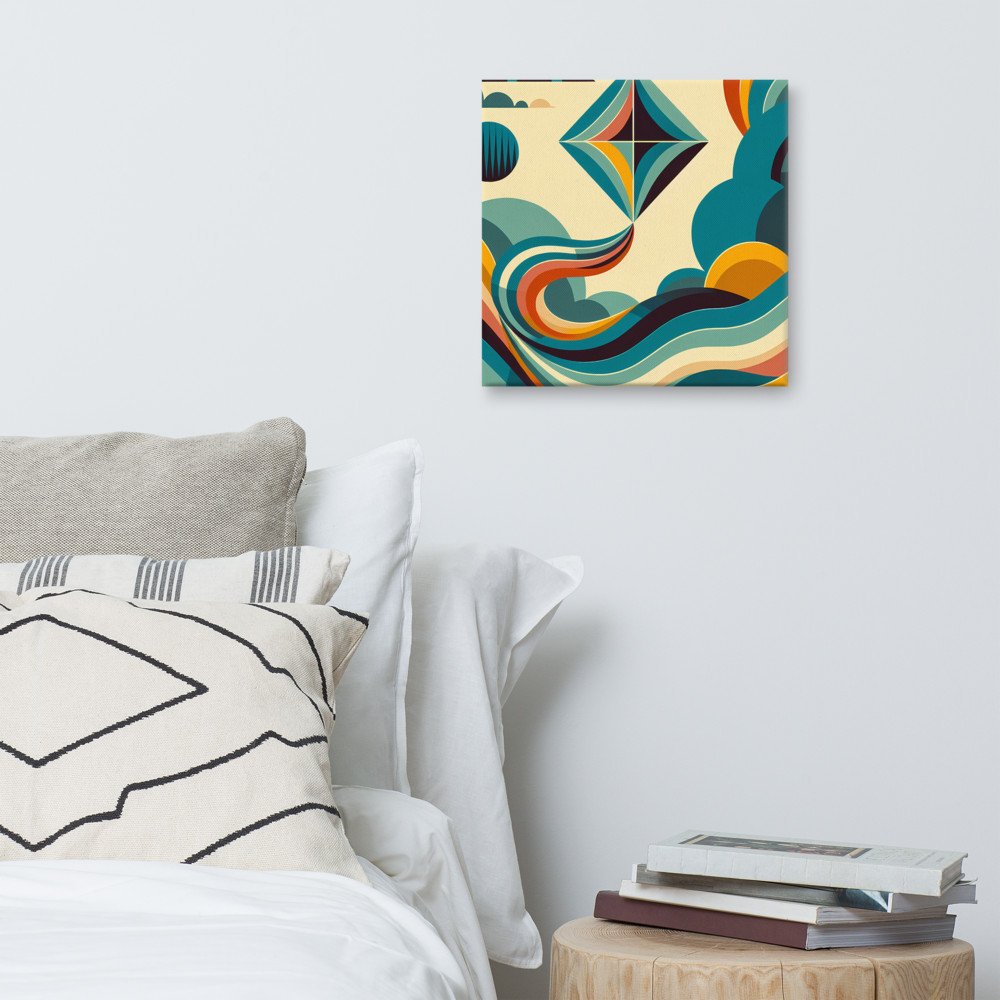 Geometric Kite Over Retro Waves