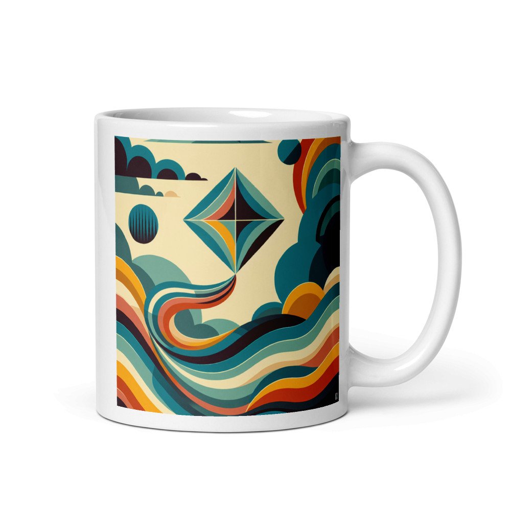 Geometric Kite Over Retro Waves