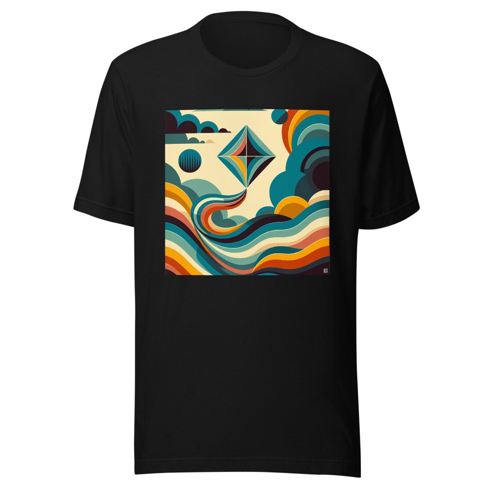 Geometric Kite Over Retro Waves