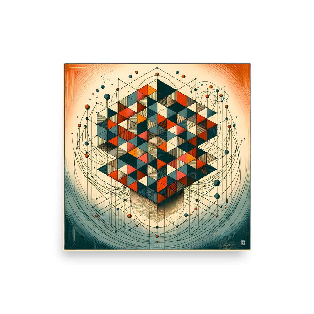 Geometric Abstract Art in Earthy Tones