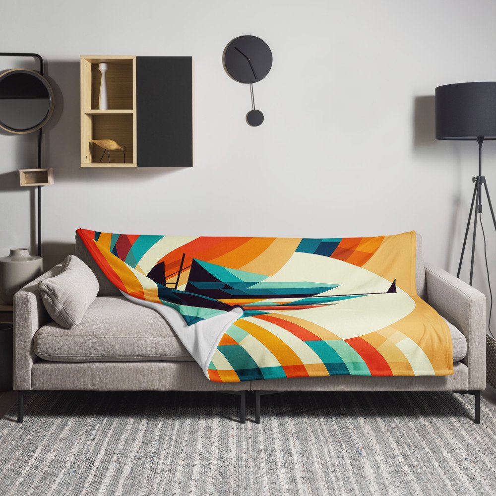 Geometric Sailboat on Colourful Waves