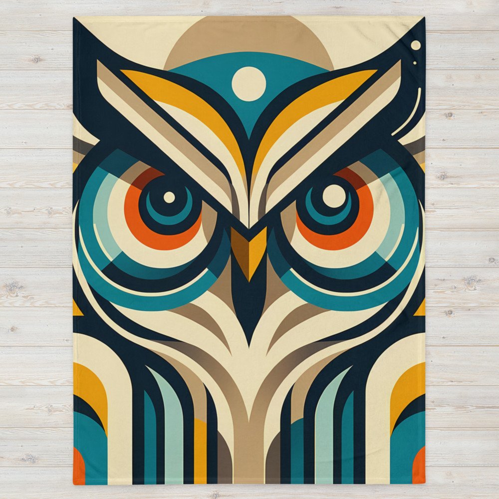 Retro Geometric Owl Portrait