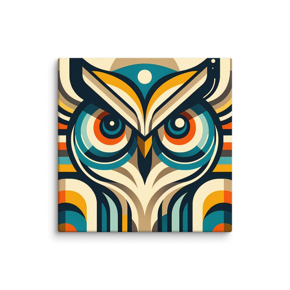 Retro Geometric Owl Portrait