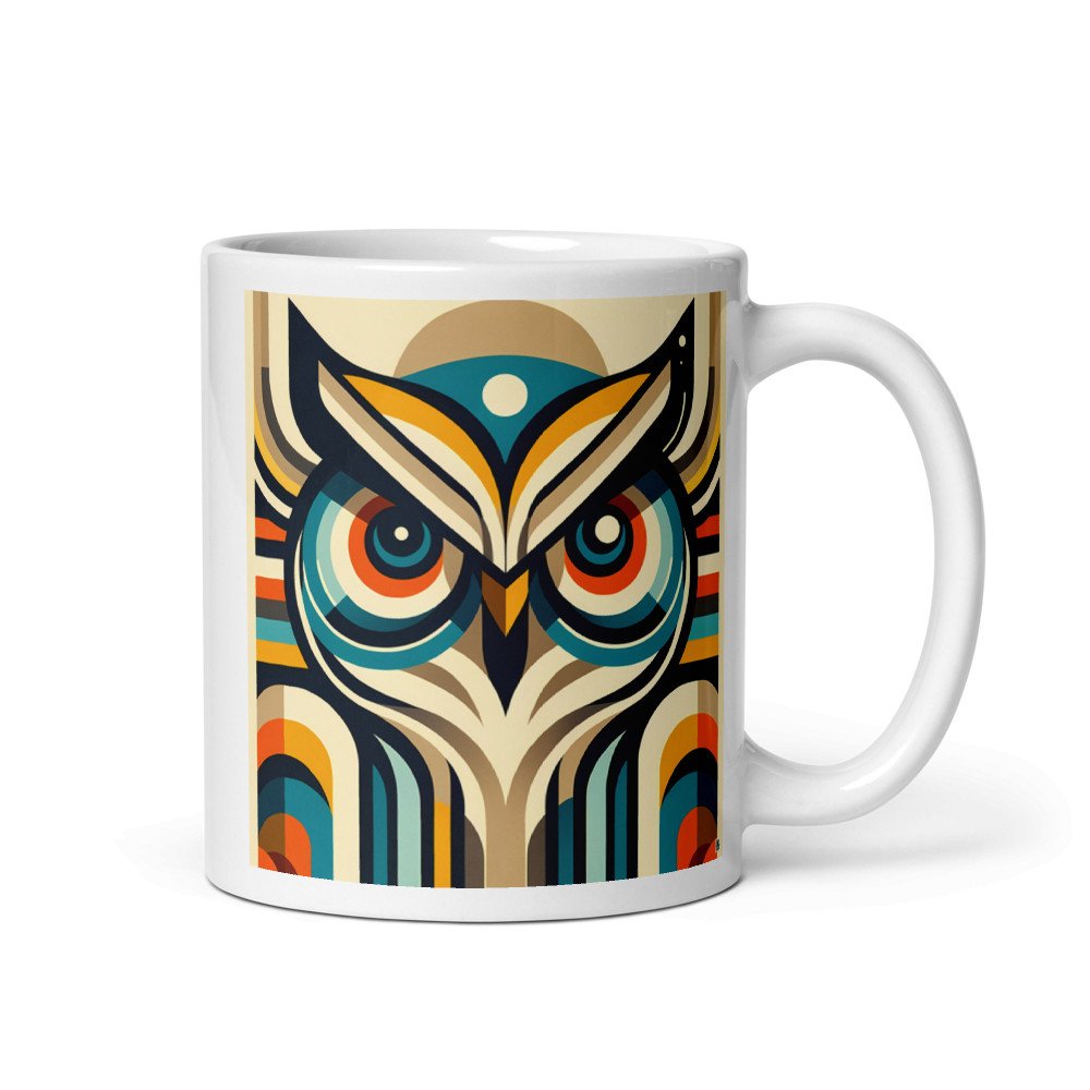 Retro Geometric Owl Portrait