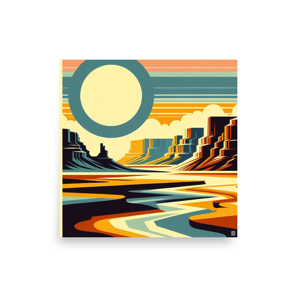 Geometric Desert Canyon Sunrise