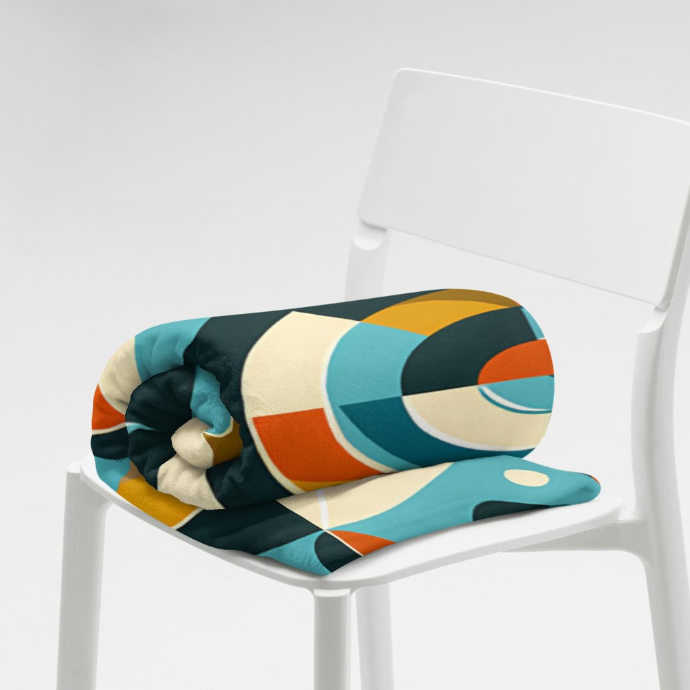 Geometric Spiral Eye in Teal and Ochre