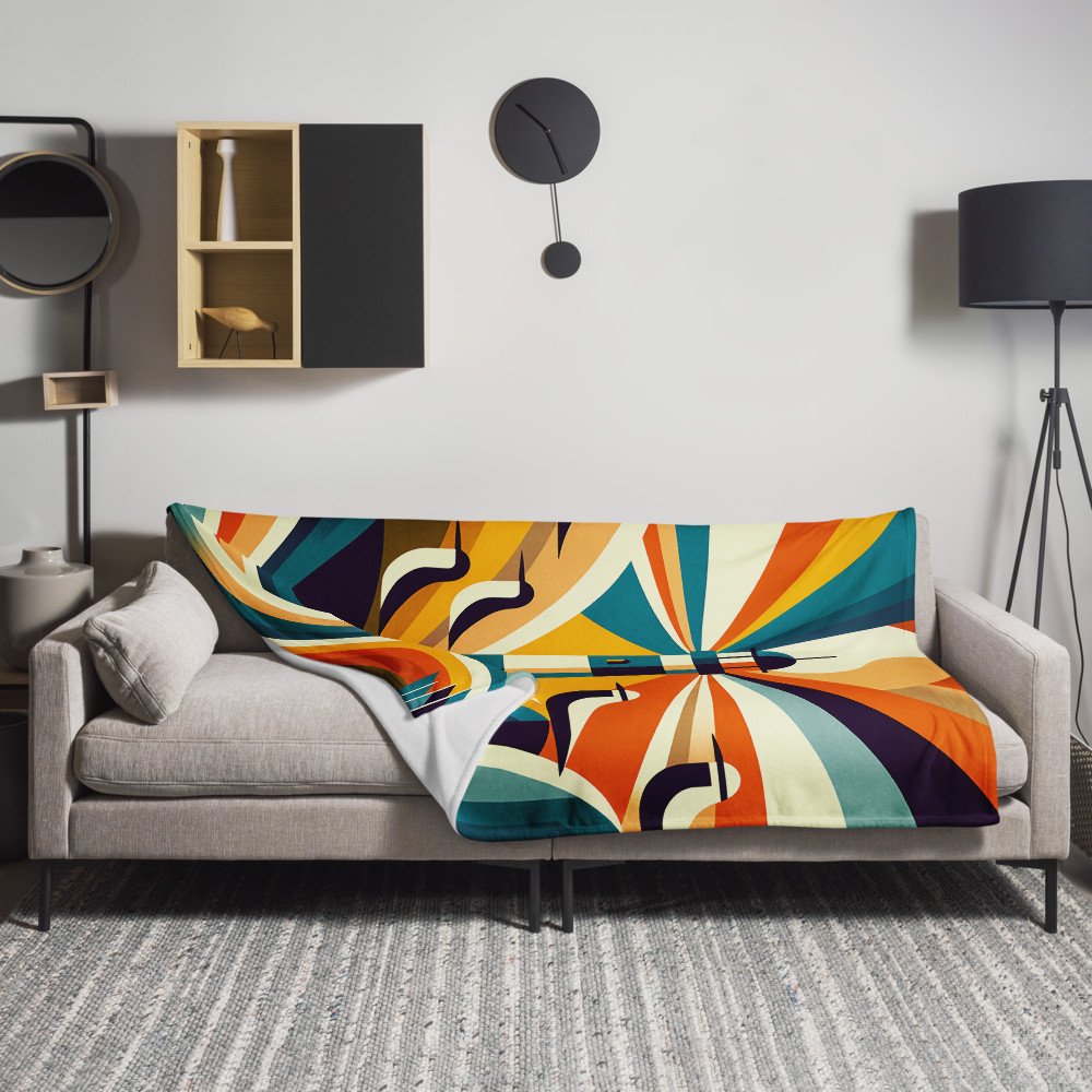 Retro Lighthouse Rays and Seagulls