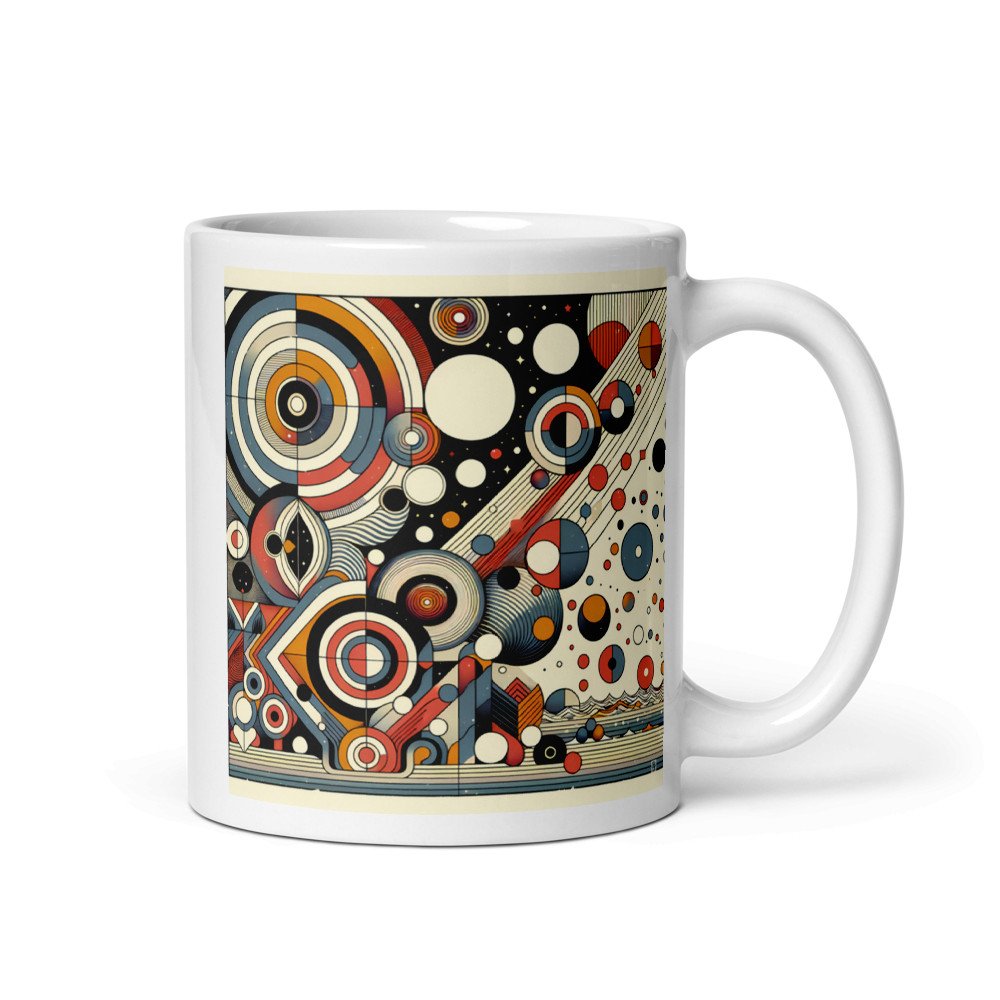 Retro Geometric Space Circles in Teal and Orange