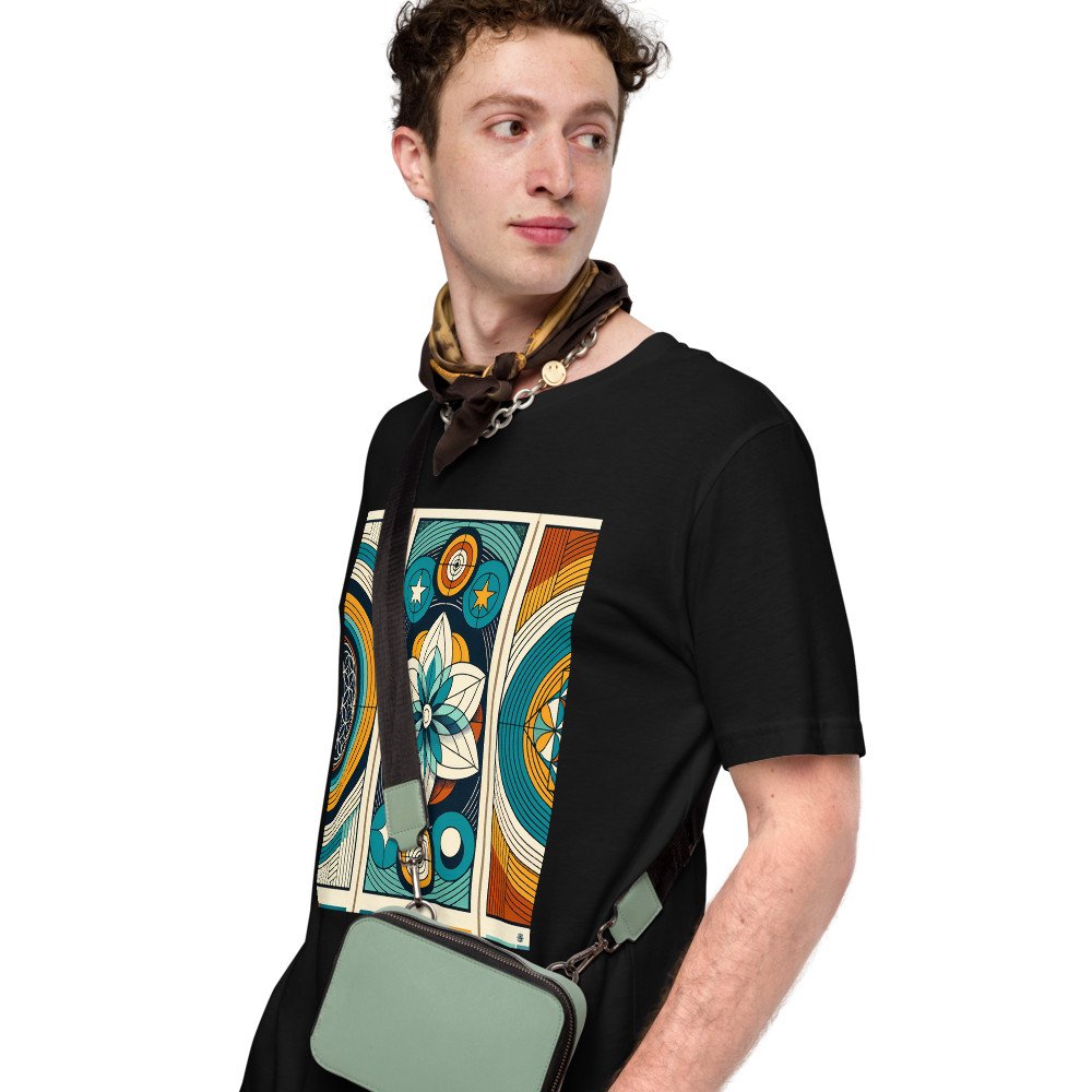 Sacred Geometry Lotus Mandala in Teal and Ochre