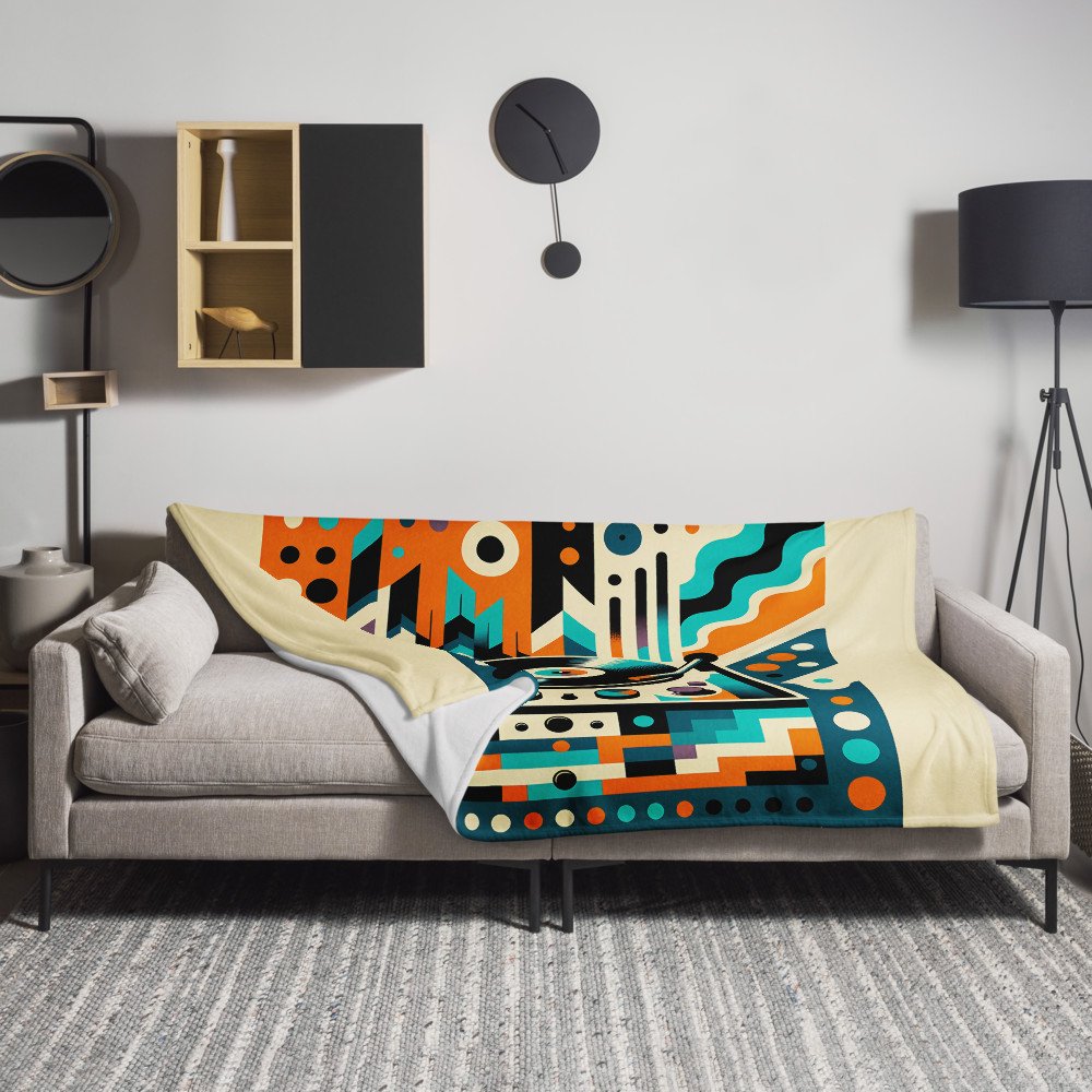 Memphis Turntable Abstract Geometric Pattern