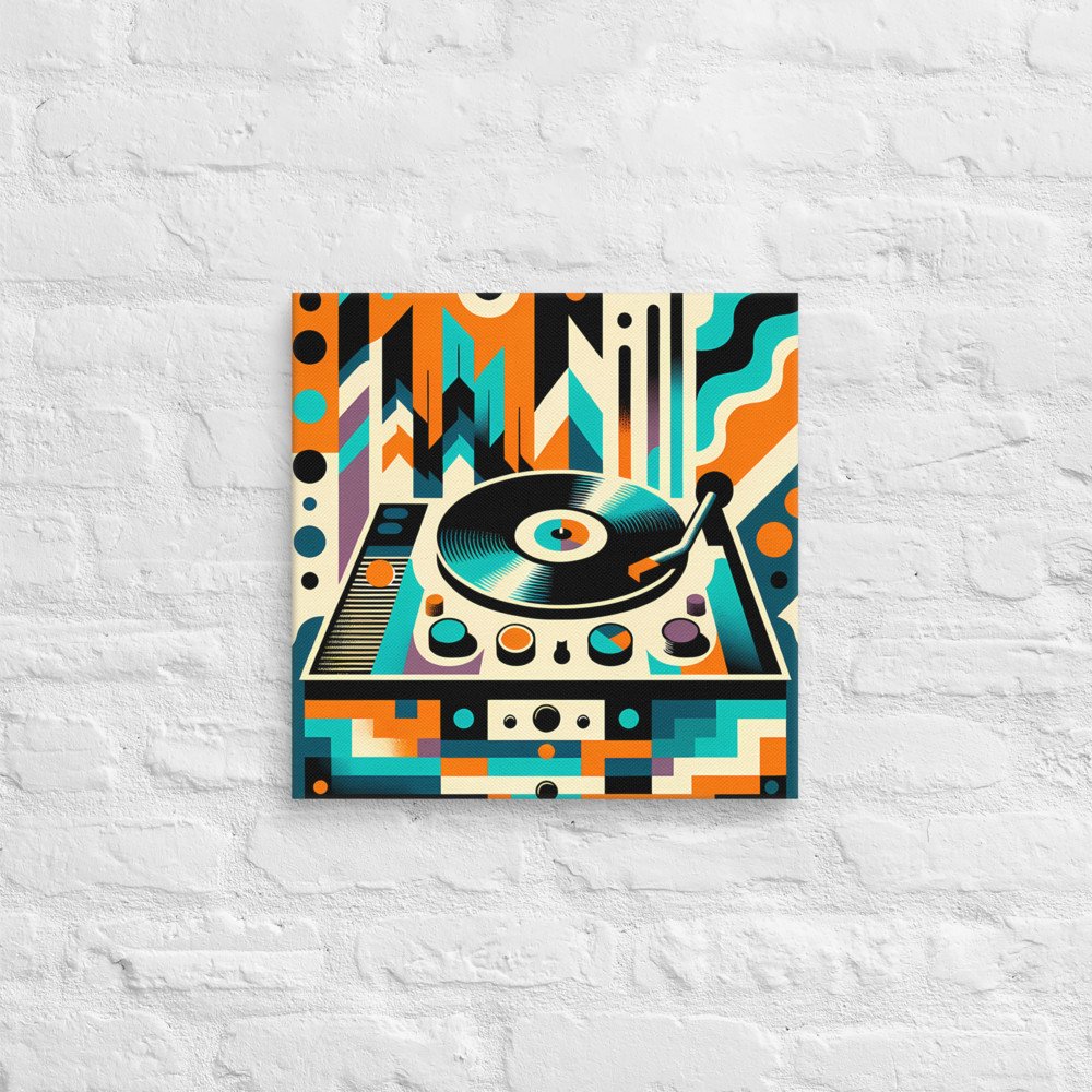 Memphis Turntable Abstract Geometric Pattern