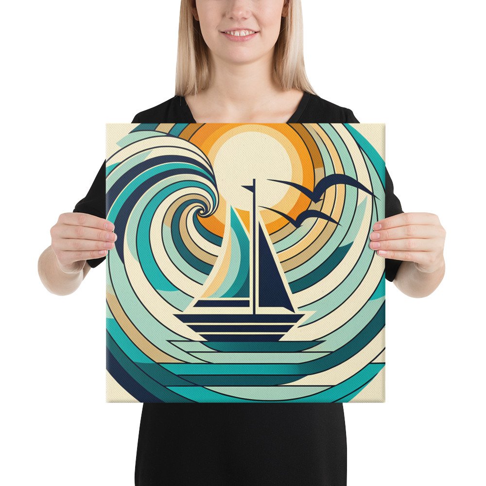 Minimal Sailboat in Abstract Wave Circle