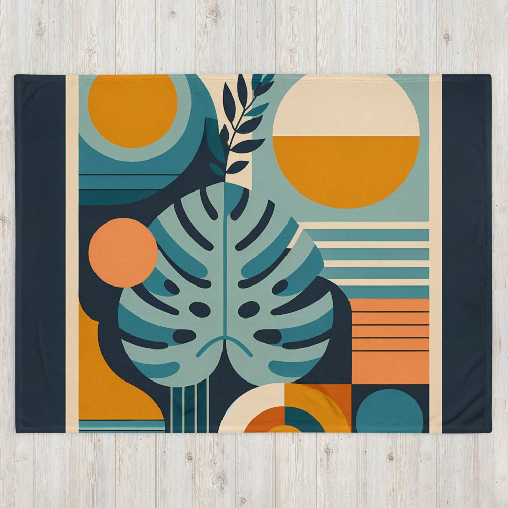 Geometric Monstera Leaf Abstract Botanical Shapes