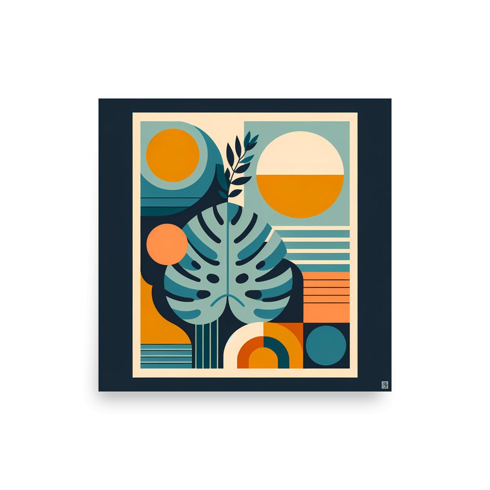 Geometric Monstera Leaf Abstract Botanical Shapes