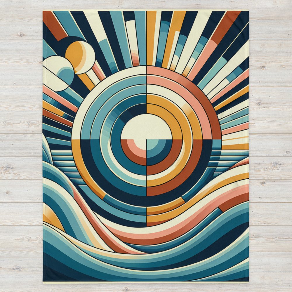 Geometric Sun and Waves Abstract