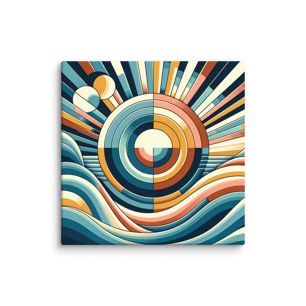 Geometric Sun and Waves Abstract