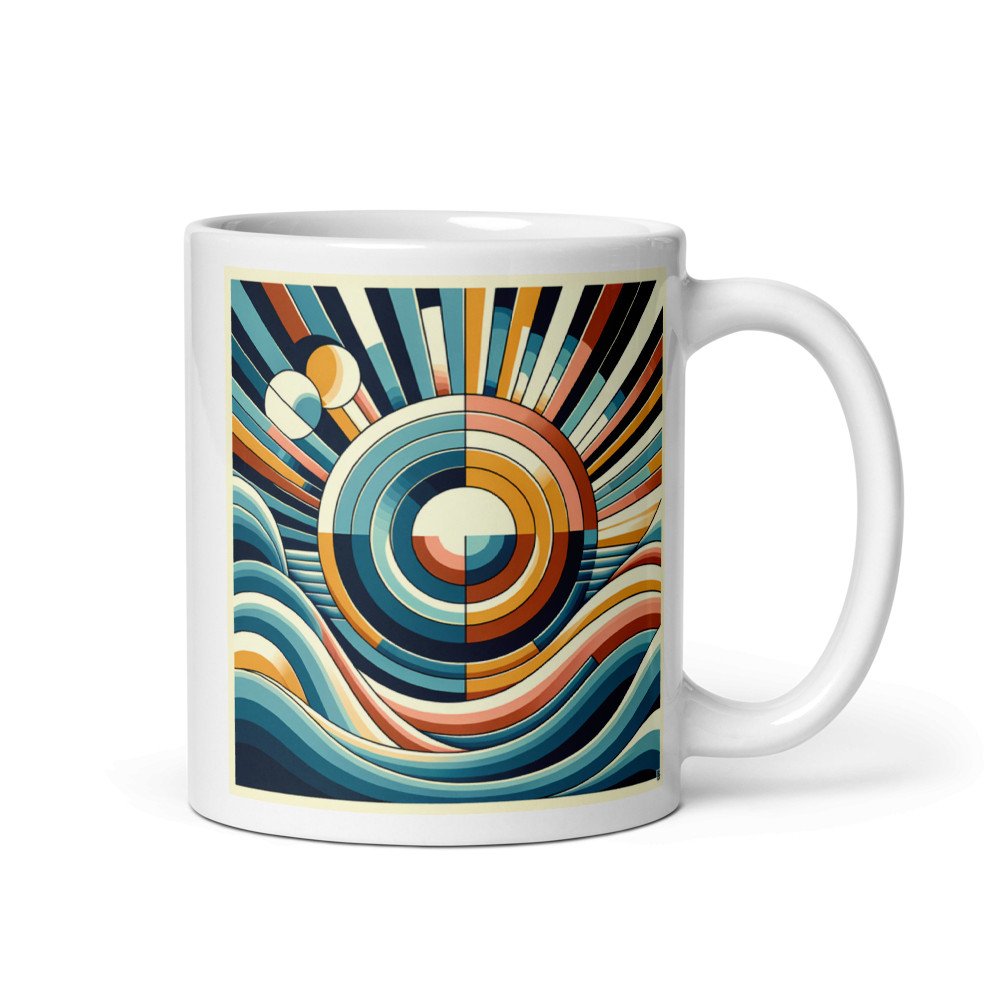 Geometric Sun and Waves Abstract