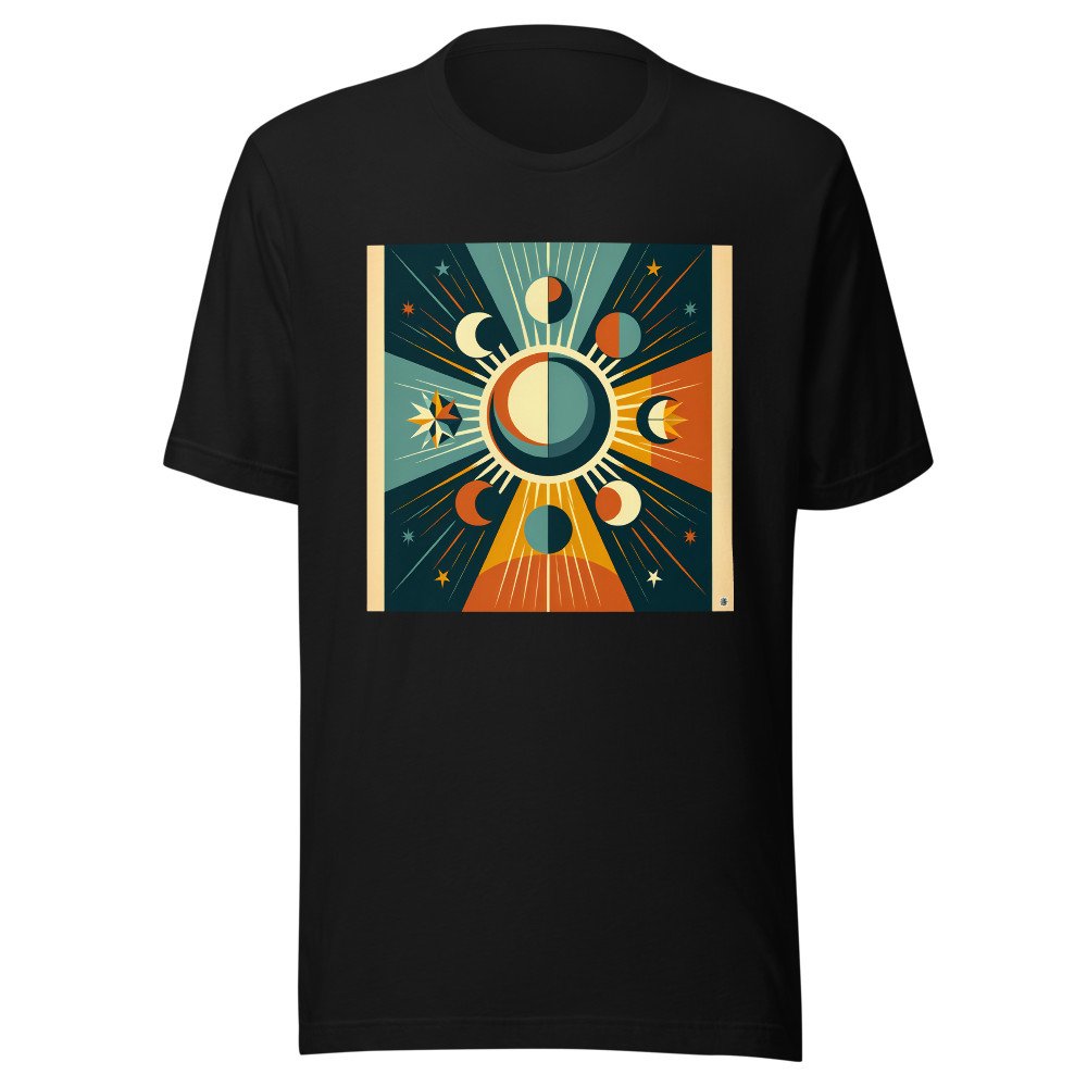 Geometric Sun and Moon Phases Celestial Rays