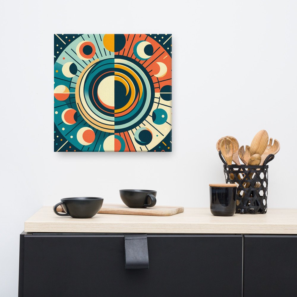 Geometric Sun and Moon Phases Mandala