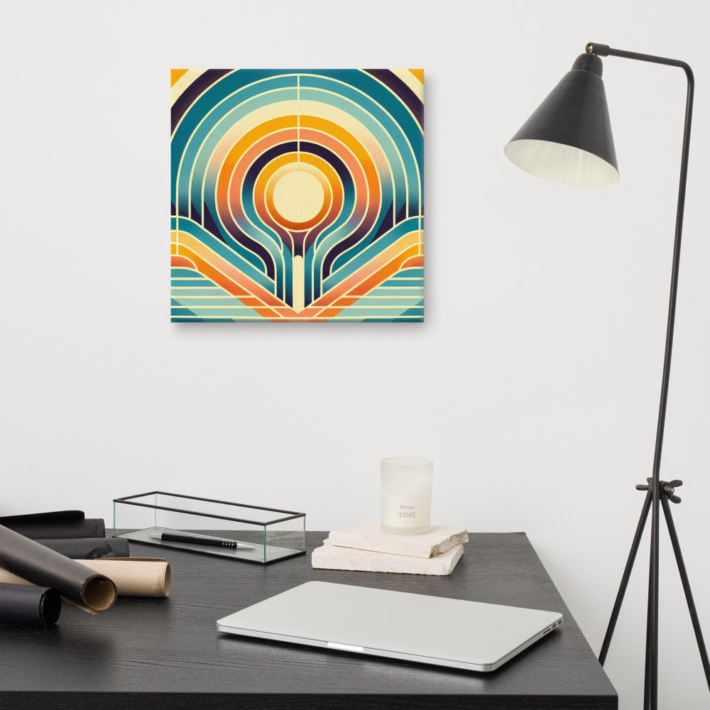 Retro Geometric Sunburst Arches