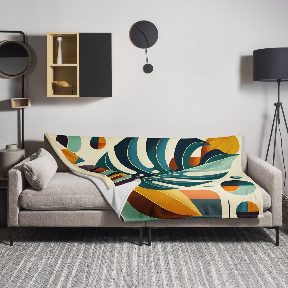 Geometric Monstera Leaf Abstract Botanical