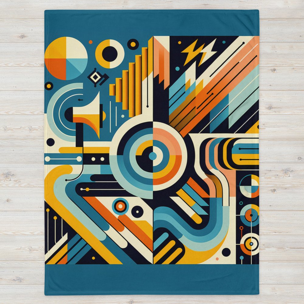 Bold Geometric Letterform Abstract in Teal and Orange