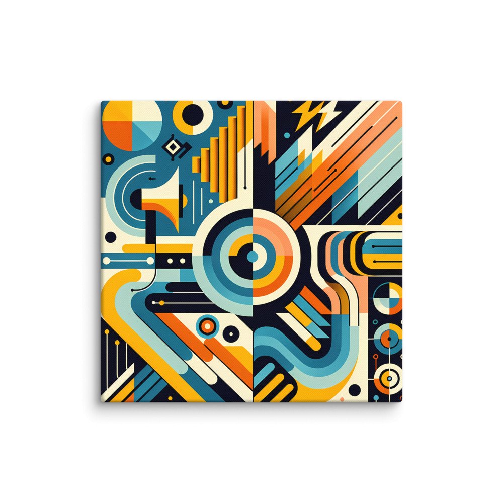 Bold Geometric Letterform Abstract in Teal and Orange