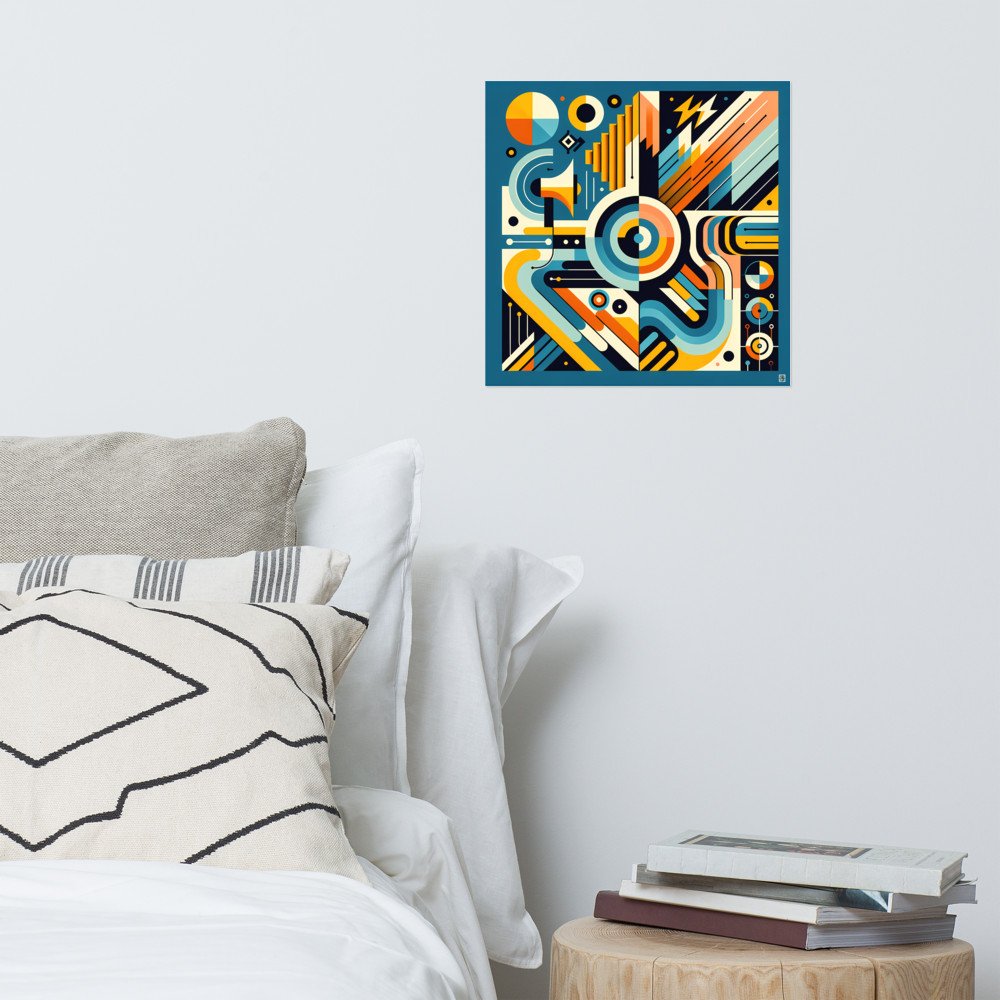 Bold Geometric Letterform Abstract in Teal and Orange