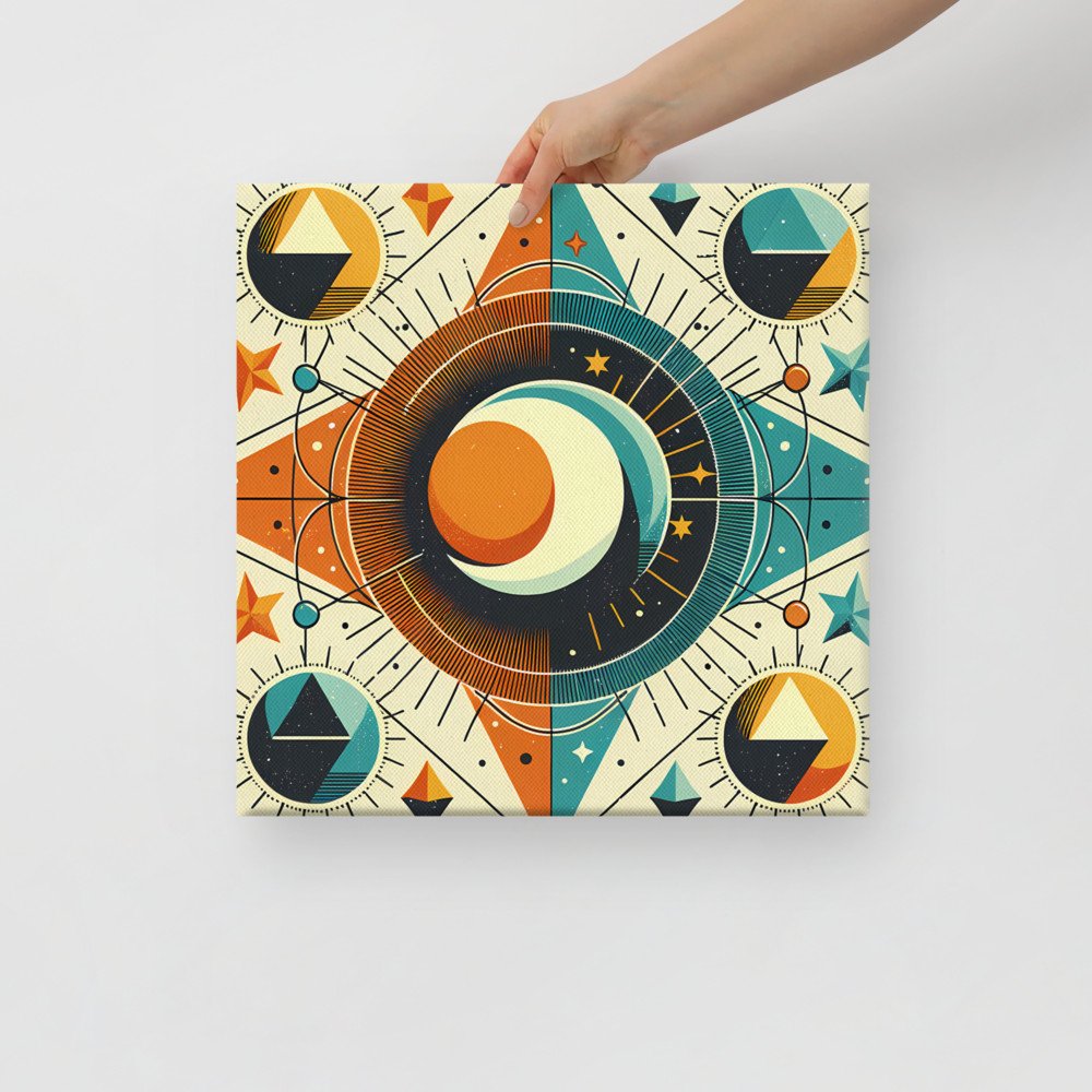 Geometric Sun and Moon Celestial Mandala