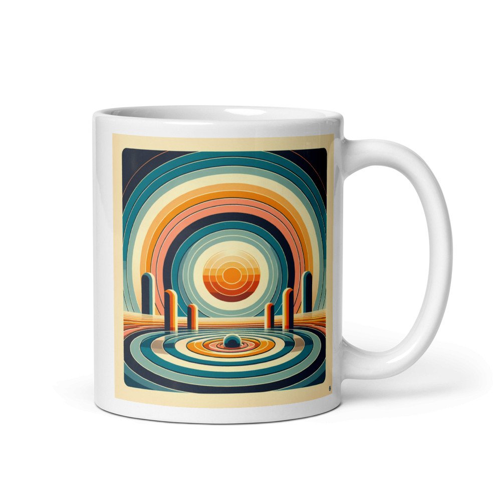 Retro Concentric Sun Landscape