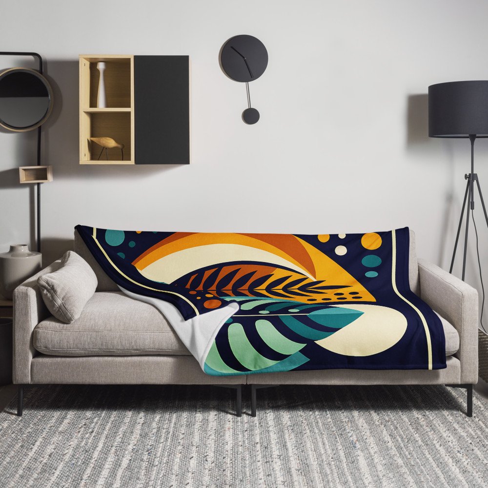 Abstract Monstera Leaves with Moon and Sun Shapes