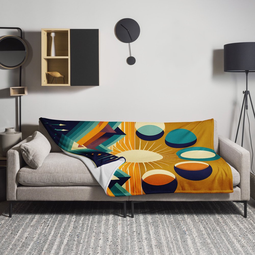 Geometric Sun and Moon Phases Over Mountains